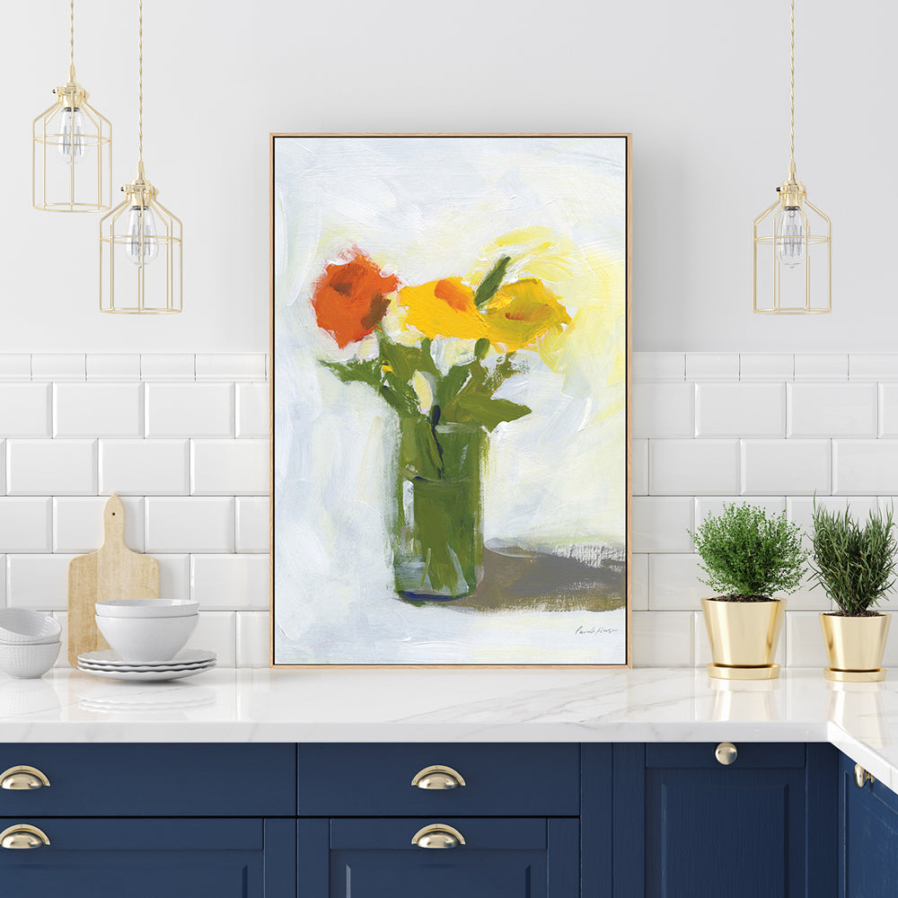 wall-art-print-canvas-poster-framed-Orange and Yellow Floral-by-Pamela Munger-Gioia Wall Art