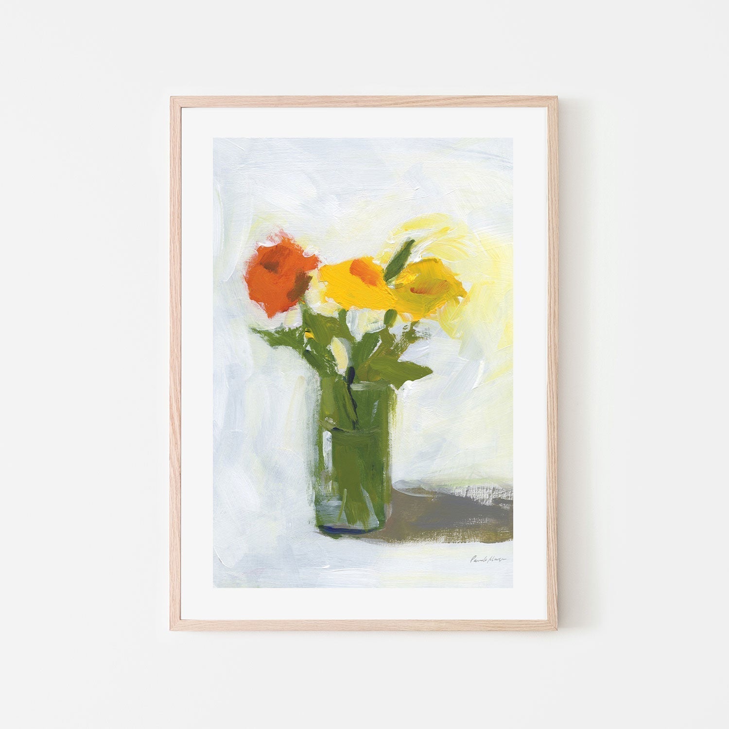 wall-art-print-canvas-poster-framed-Orange and Yellow Floral-by-Pamela Munger-Gioia Wall Art
