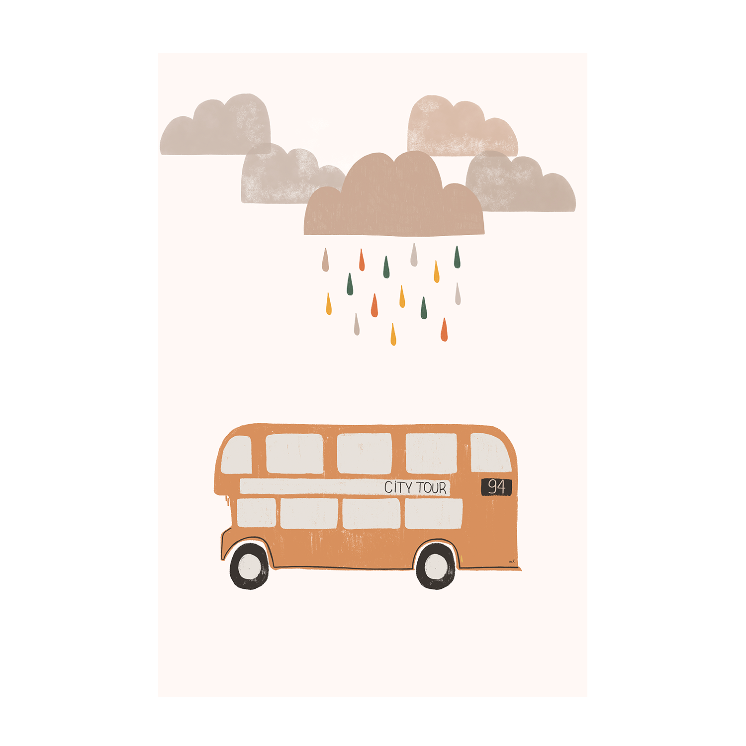 wall-art-print-canvas-poster-framed-Orange Bus and Yellow Car, Set Of 2 , By Menina Lisboa-7