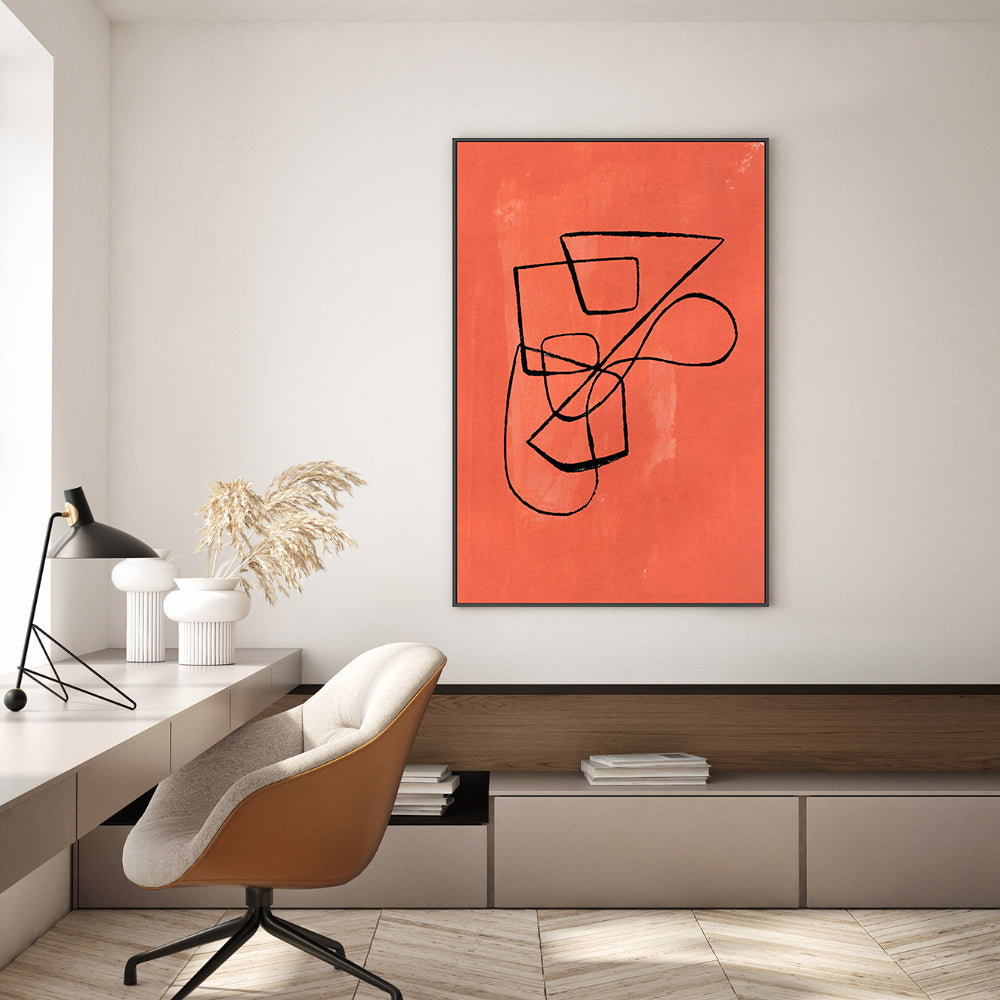 wall-art-print-canvas-poster-framed-Orange Circuit , By Ejaaz Haniff-GIOIA-WALL-ART