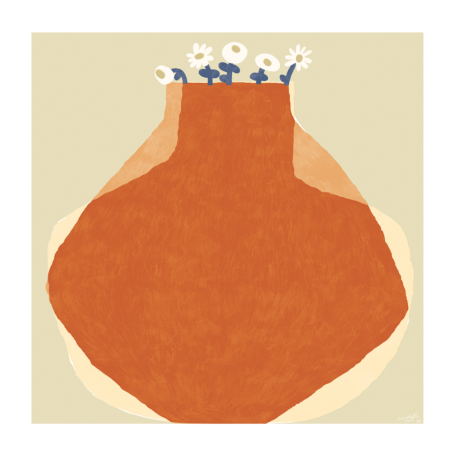 wall-art-print-canvas-poster-framed-Orange Vase , By Andelle Art-1