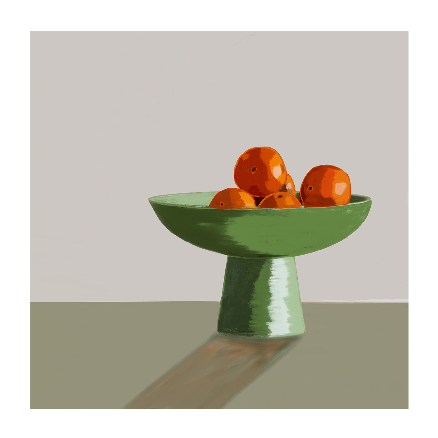wall-art-print-canvas-poster-framed-Oranges Green Bowl, Style B , By Sharyn Bursic-1