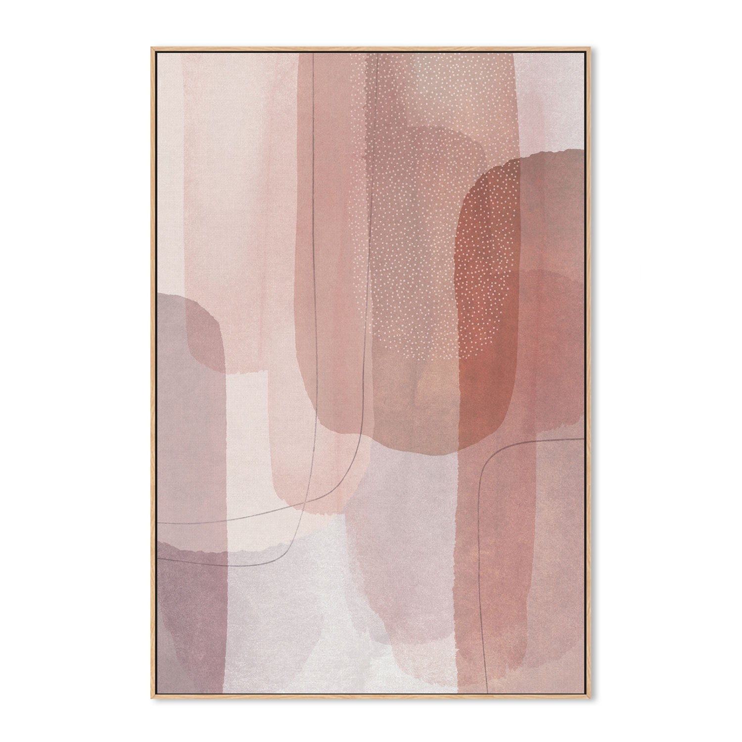 wall-art-print-canvas-poster-framed-Painted Curves Pink, Style A-by-Dear Musketeer Studio-Gioia Wall Art