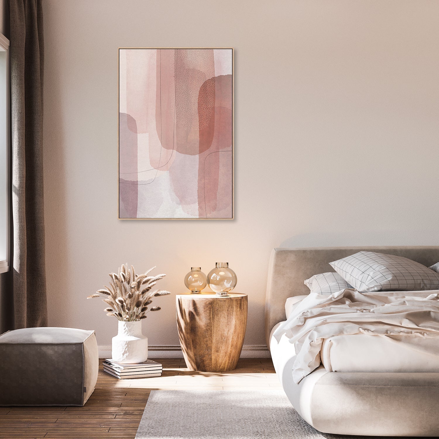 wall-art-print-canvas-poster-framed-Painted Curves Pink, Style A-by-Dear Musketeer Studio-Gioia Wall Art