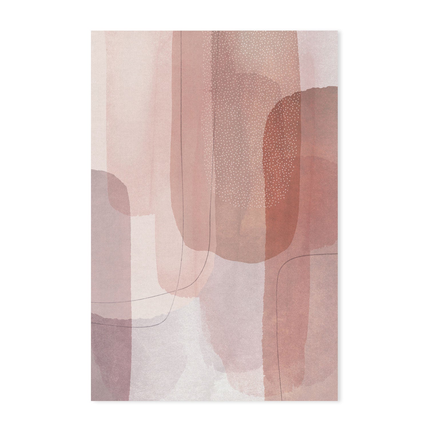 wall-art-print-canvas-poster-framed-Painted Curves Pink, Style A & Style B, Set Of 2-by-Dear Musketeer Studio-Gioia Wall Art