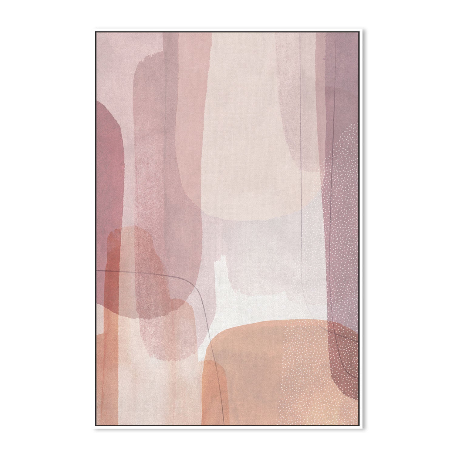 wall-art-print-canvas-poster-framed-Painted Curves Pink, Style A & Style B, Set Of 2-by-Dear Musketeer Studio-Gioia Wall Art
