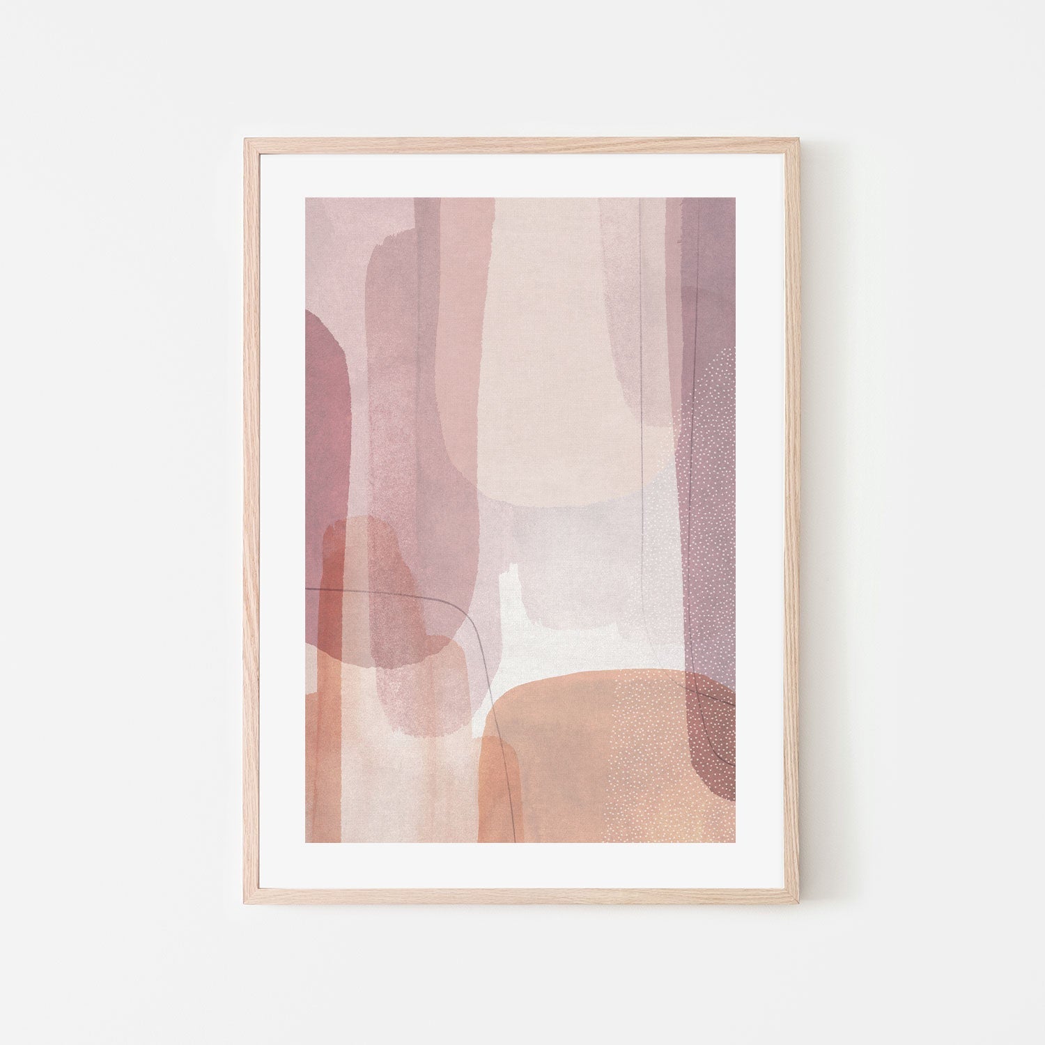 wall-art-print-canvas-poster-framed-Painted Curves Pink, Style B-by-Dear Musketeer Studio-Gioia Wall Art