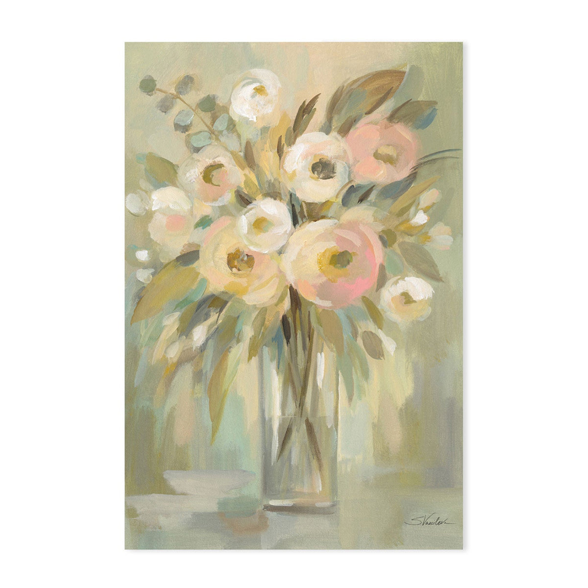 wall-art-print-canvas-poster-framed-Painterly Strokes Floral-by-Silvia Vassileva-Gioia Wall Art