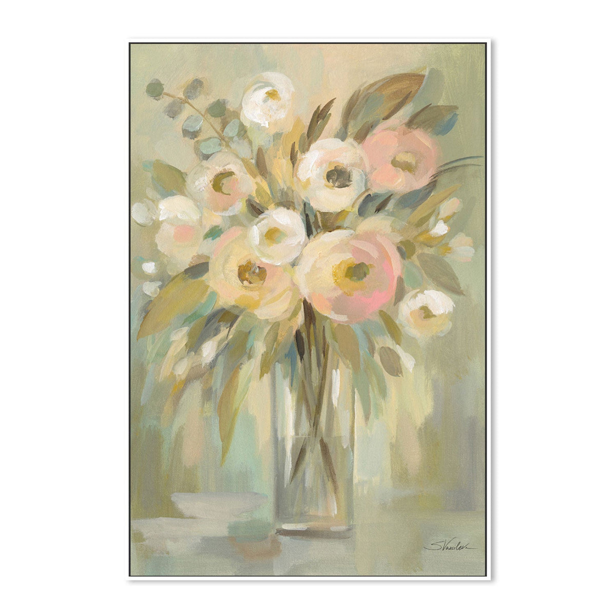 wall-art-print-canvas-poster-framed-Painterly Strokes Floral-by-Silvia Vassileva-Gioia Wall Art