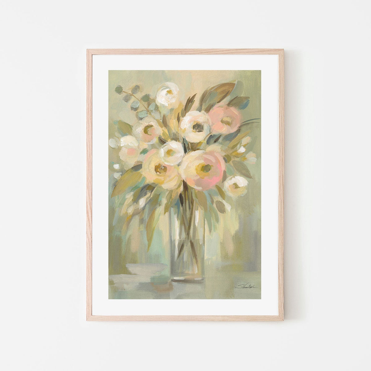 wall-art-print-canvas-poster-framed-Painterly Strokes Floral-by-Silvia Vassileva-Gioia Wall Art
