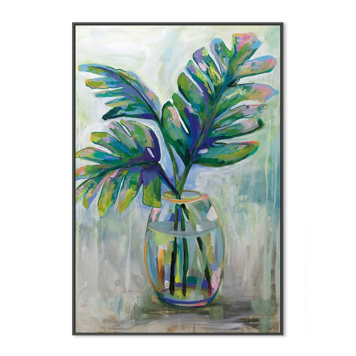 wall-art-print-canvas-poster-framed-Palm Leave, Style B-by-Jeanette Vertentes-Gioia Wall Art