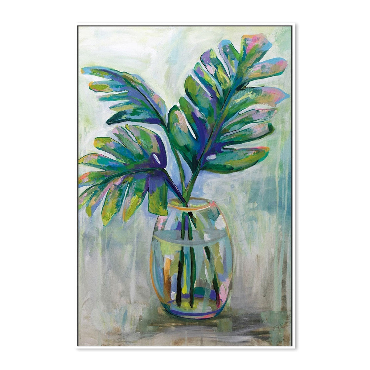 wall-art-print-canvas-poster-framed-Palm Leave, Style B-by-Jeanette Vertentes-Gioia Wall Art