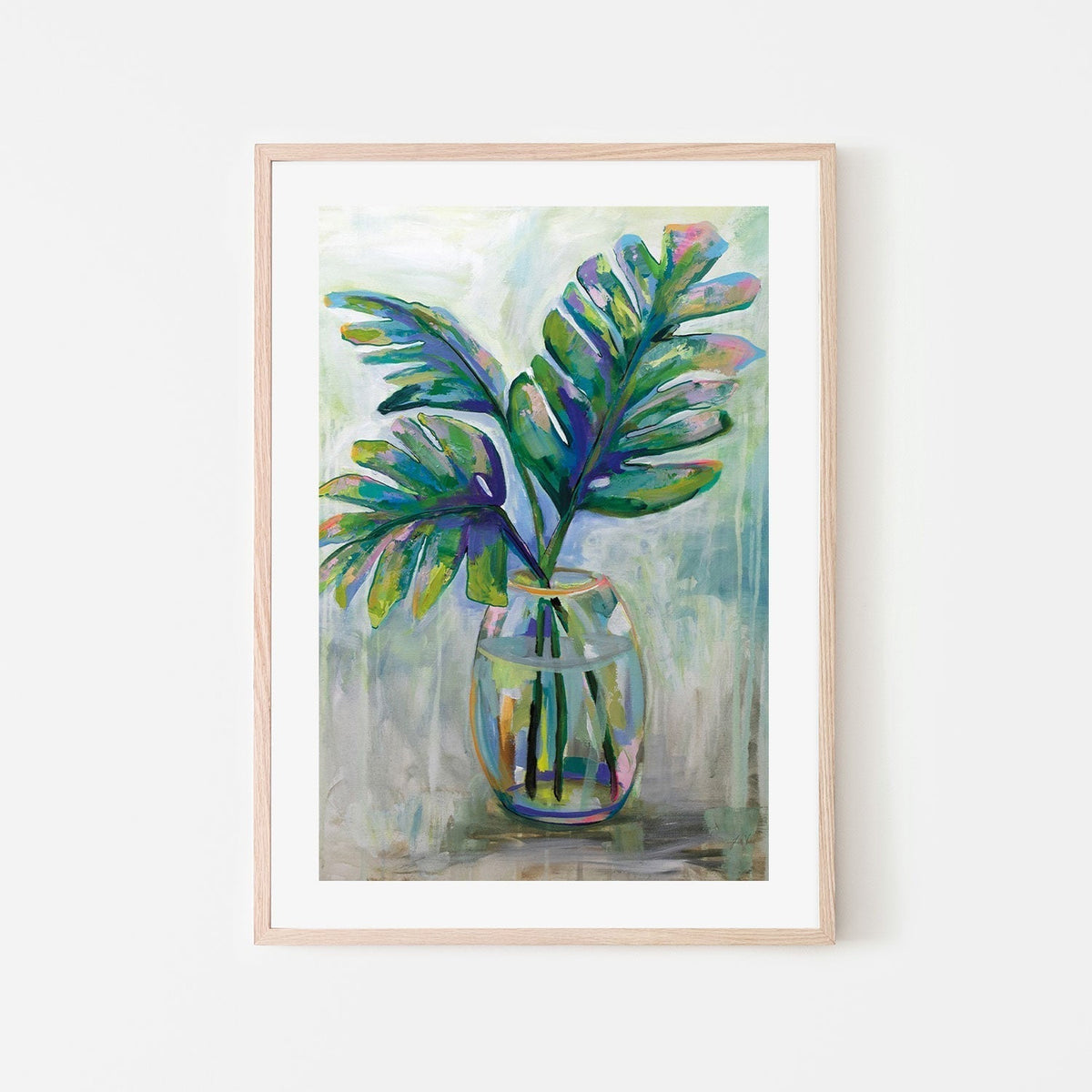 wall-art-print-canvas-poster-framed-Palm Leave, Style B-by-Jeanette Vertentes-Gioia Wall Art