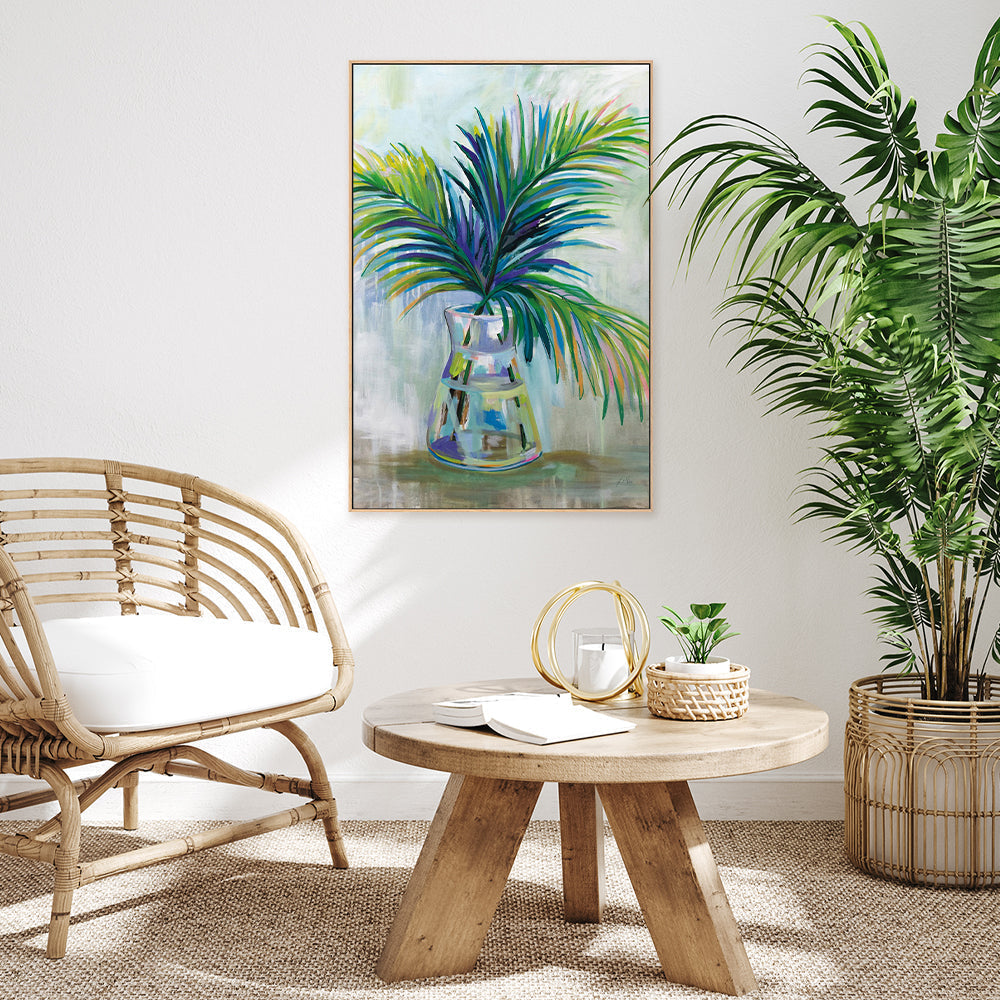 wall-art-print-canvas-poster-framed-Palm Leaves, Style A-by-Jeanette Vertentes-Gioia Wall Art