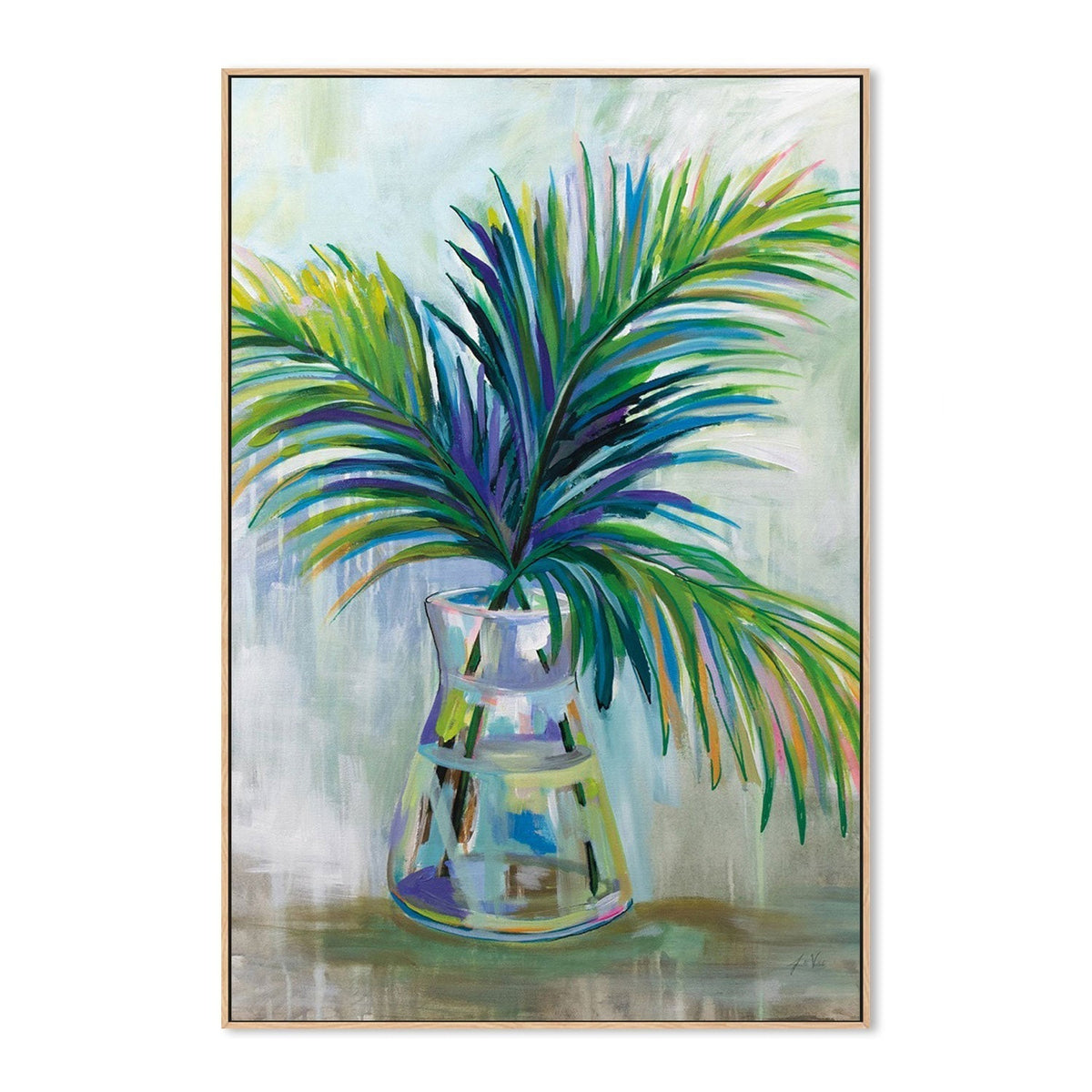 wall-art-print-canvas-poster-framed-Palm Leaves, Style A-by-Jeanette Vertentes-Gioia Wall Art