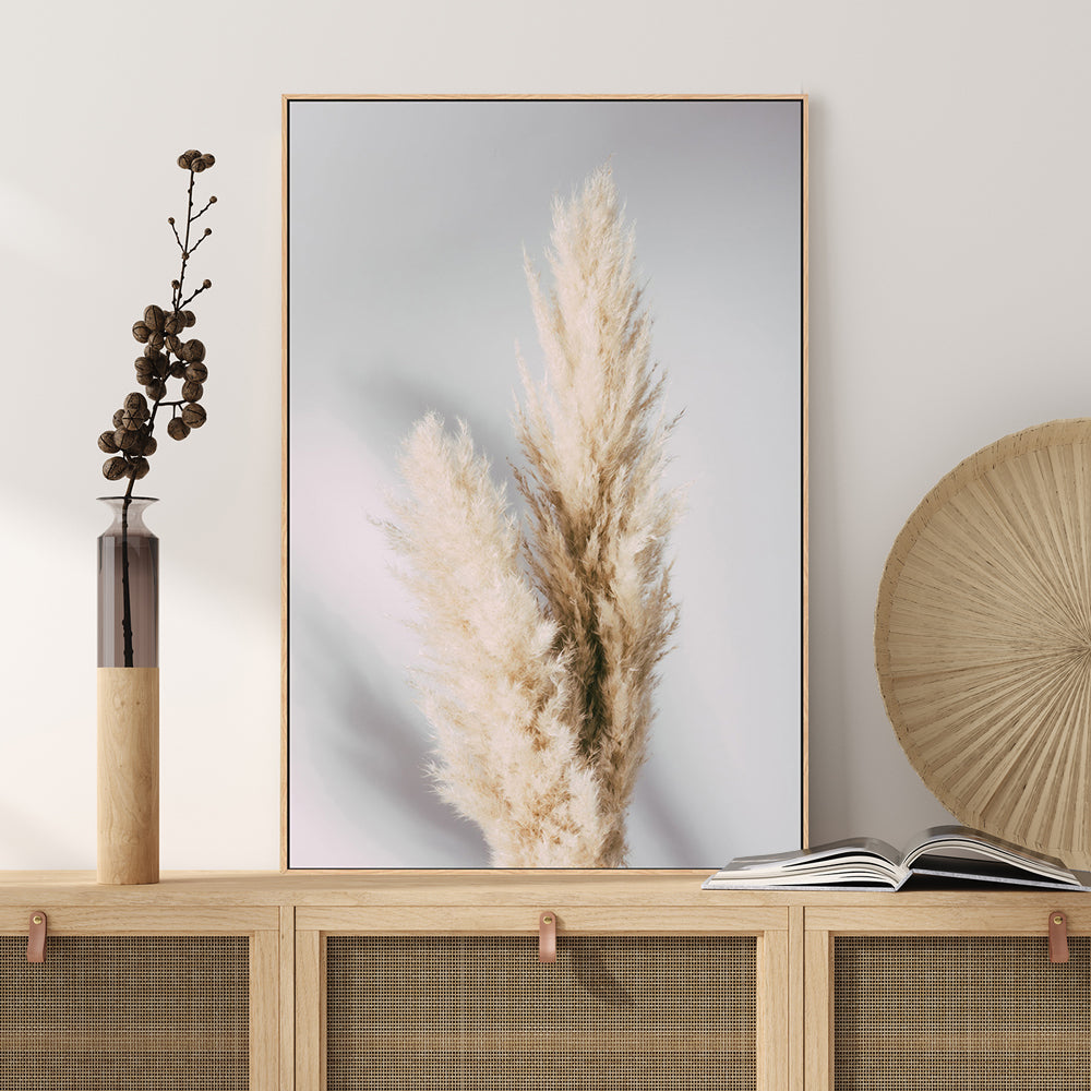 Pampas Grass Grey-Gioia-Prints-Framed-Canvas-Poster-GIOIA-WALL-ART