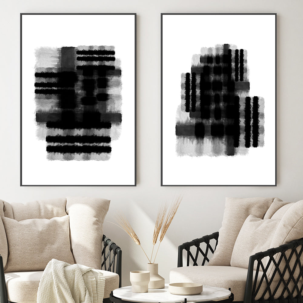 wall-art-print-canvas-poster-framed-Paper House Style A & B, Set Of 2-by-Danushka Abeygoda-Gioia Wall Art
