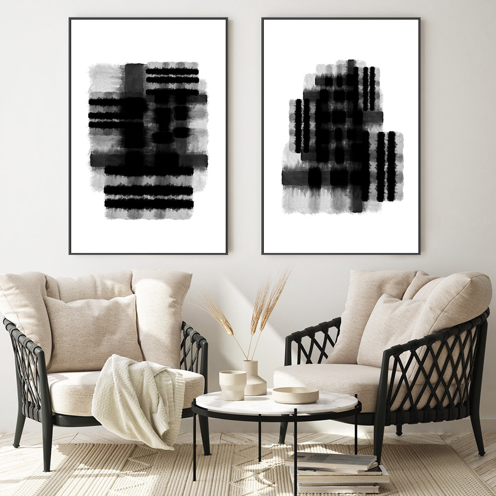 wall-art-print-canvas-poster-framed-Paper House Style A & B, Set Of 2-by-Danushka Abeygoda-Gioia Wall Art