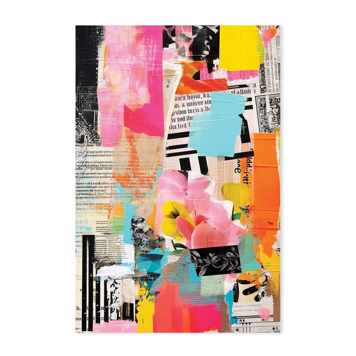 wall-art-print-canvas-poster-framed-Paper Snippets, Style B , C & D, Set Of 3 , By Treechild-GIOIA-WALL-ART