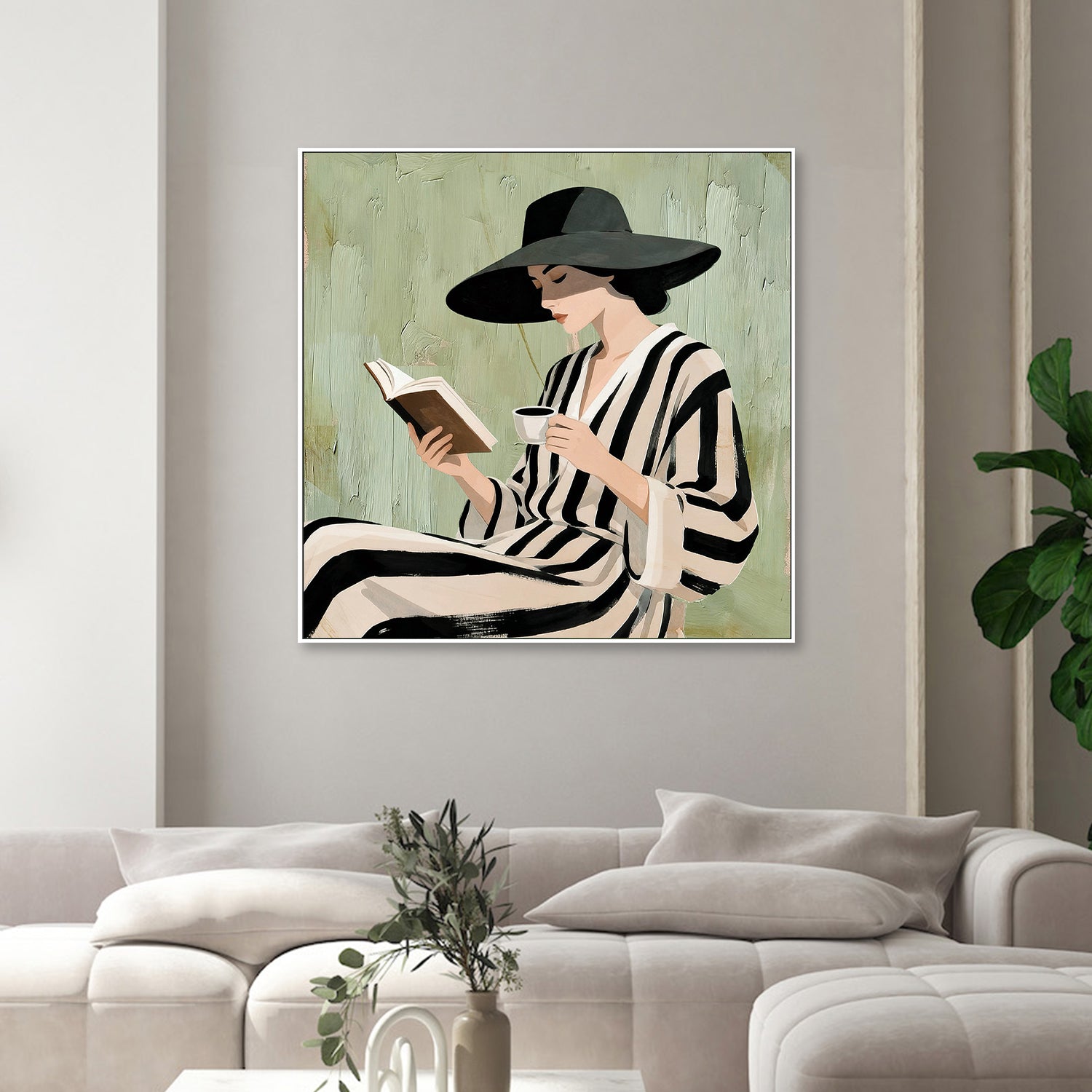 wall-art-print-canvas-poster-framed-Paperback Reader-2