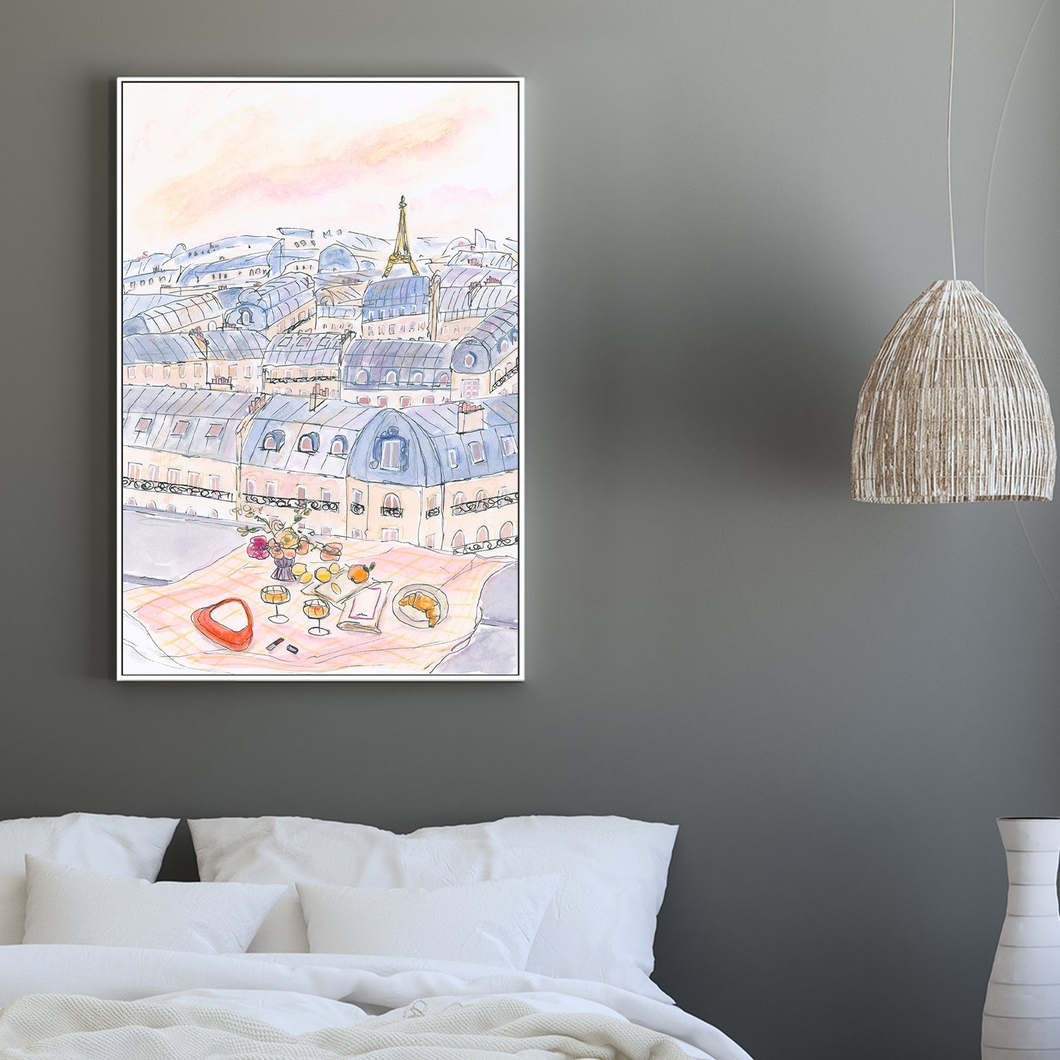 wall-art-print-canvas-poster-framed-Parisian Rooftop , By Katharina Puritscher-2