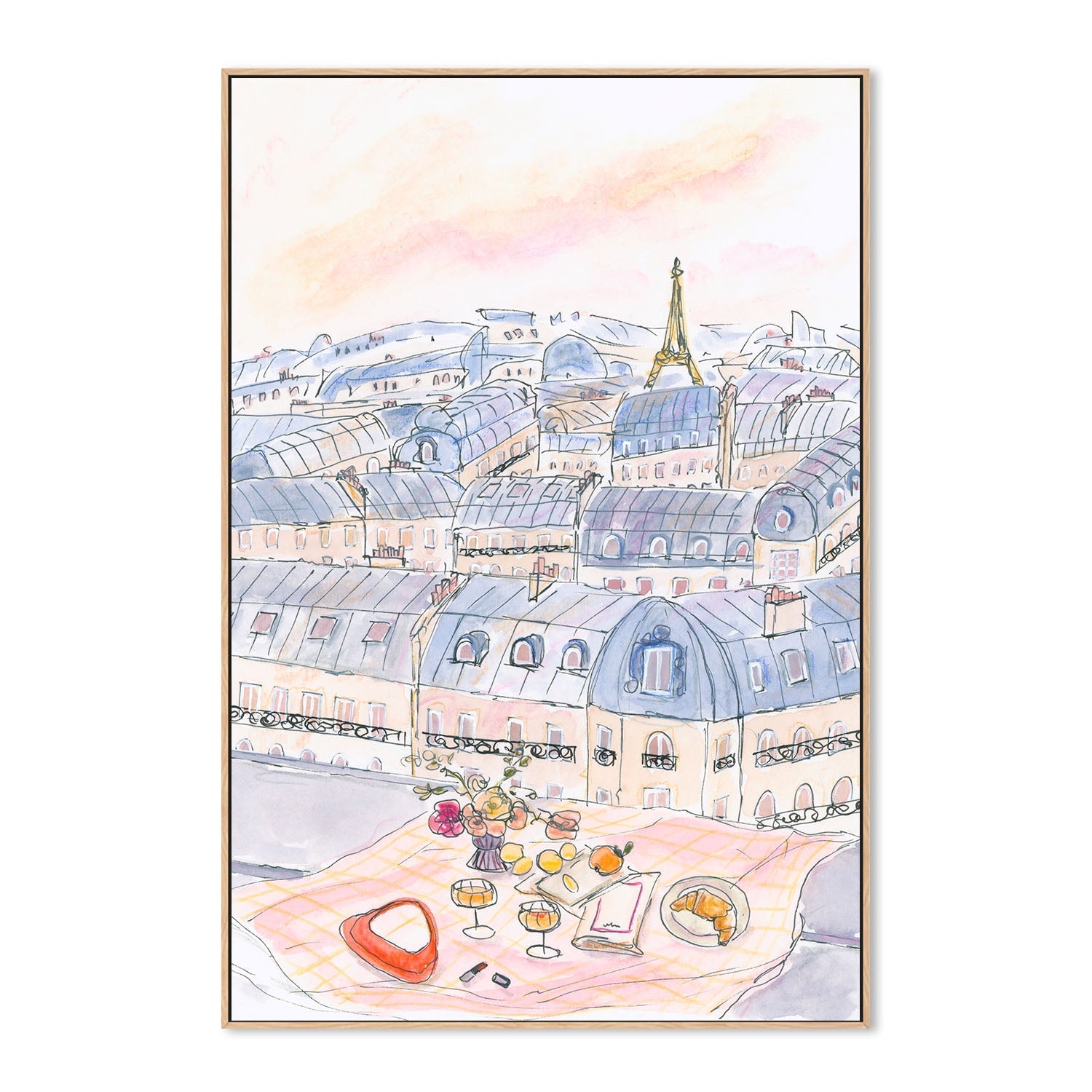wall-art-print-canvas-poster-framed-Parisian Rooftop , By Katharina Puritscher-4
