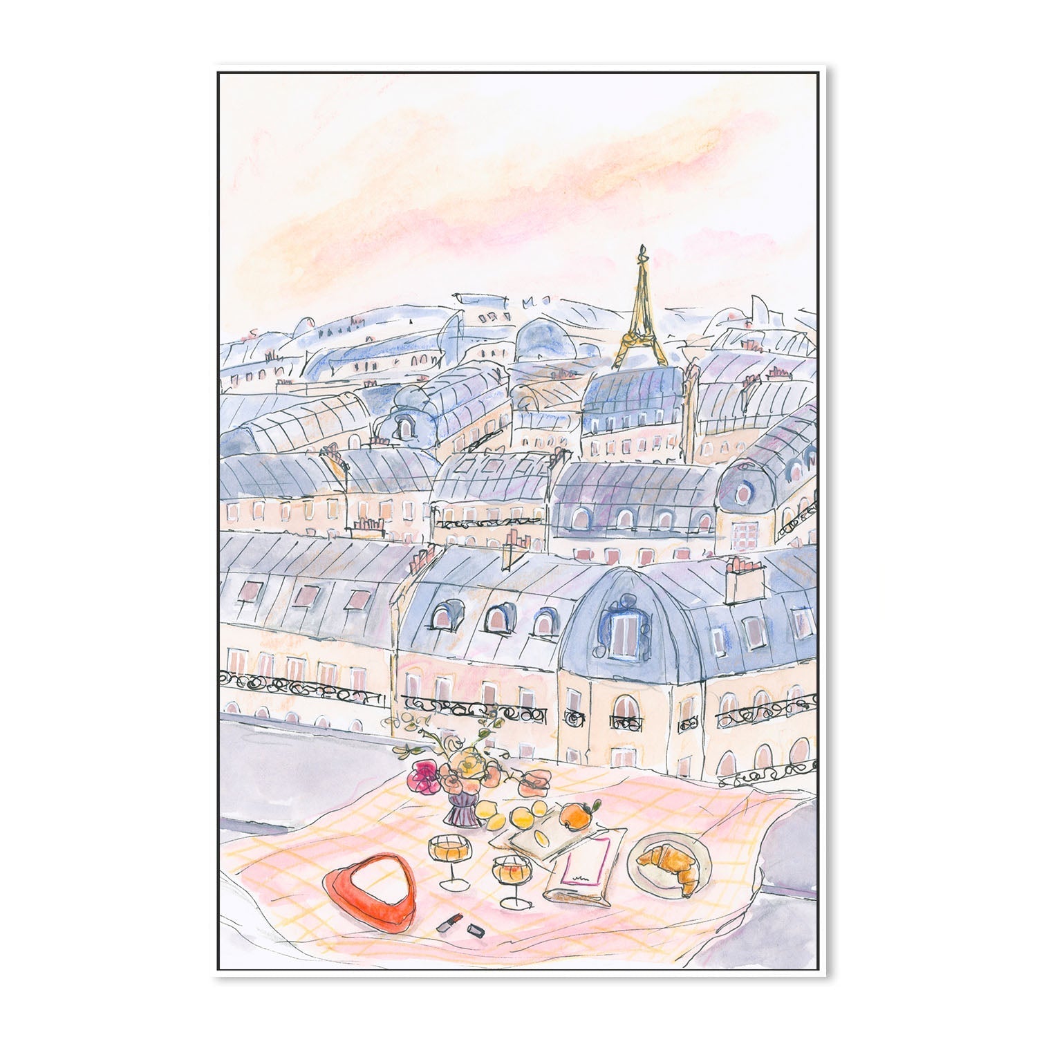 wall-art-print-canvas-poster-framed-Parisian Rooftop , By Katharina Puritscher-5