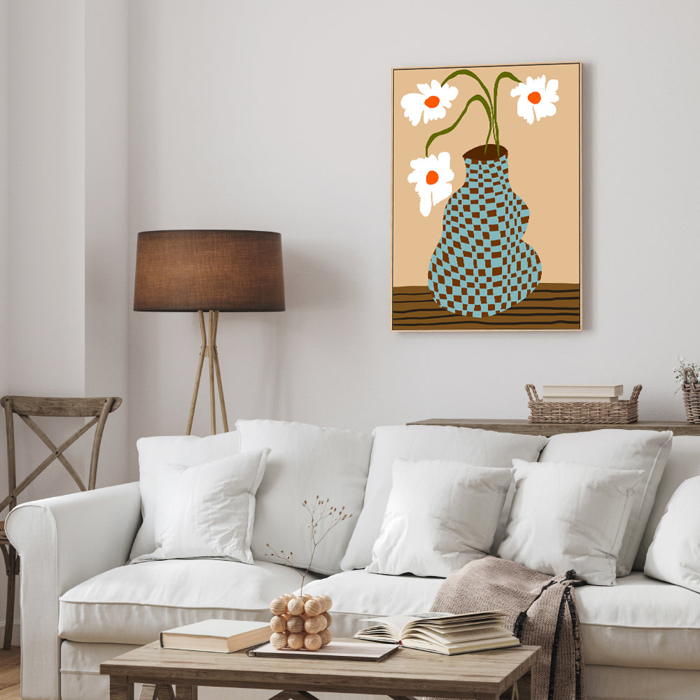 wall-art-print-canvas-poster-framed-Party Floral Pottery , By Miho Art Studio-7