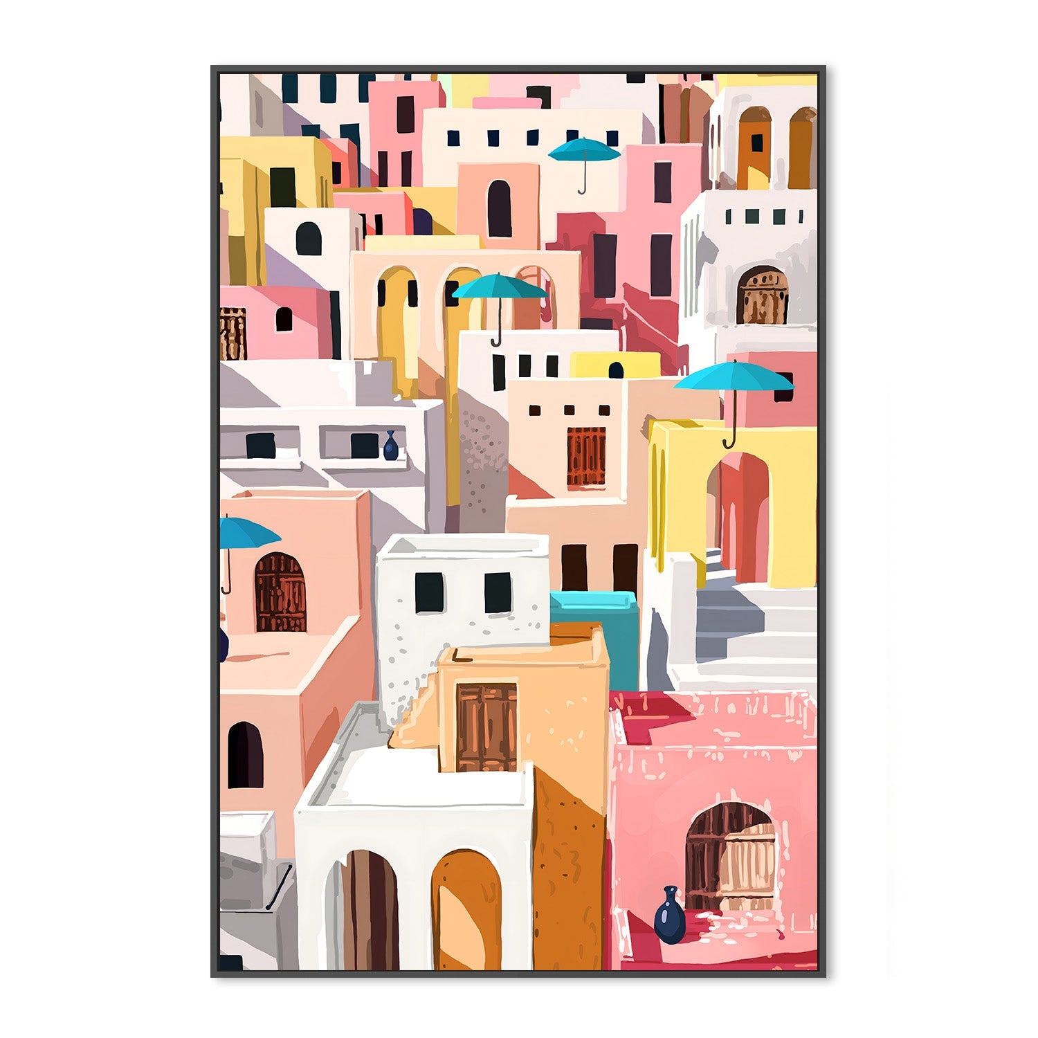 wall-art-print-canvas-poster-framed-Pastel Cityscape-3