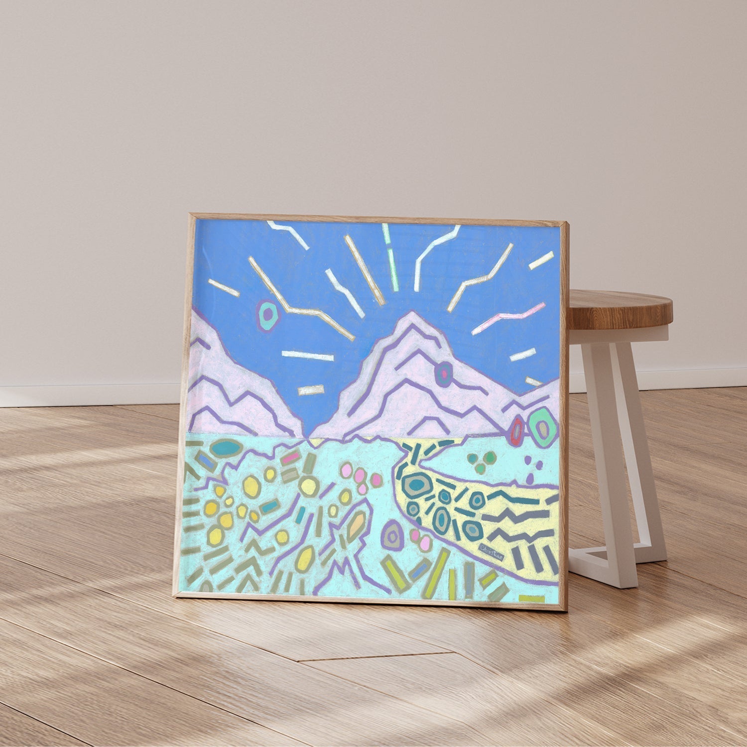 wall-art-print-canvas-poster-framed-Pastel Mountain , By Christian Quirino-2