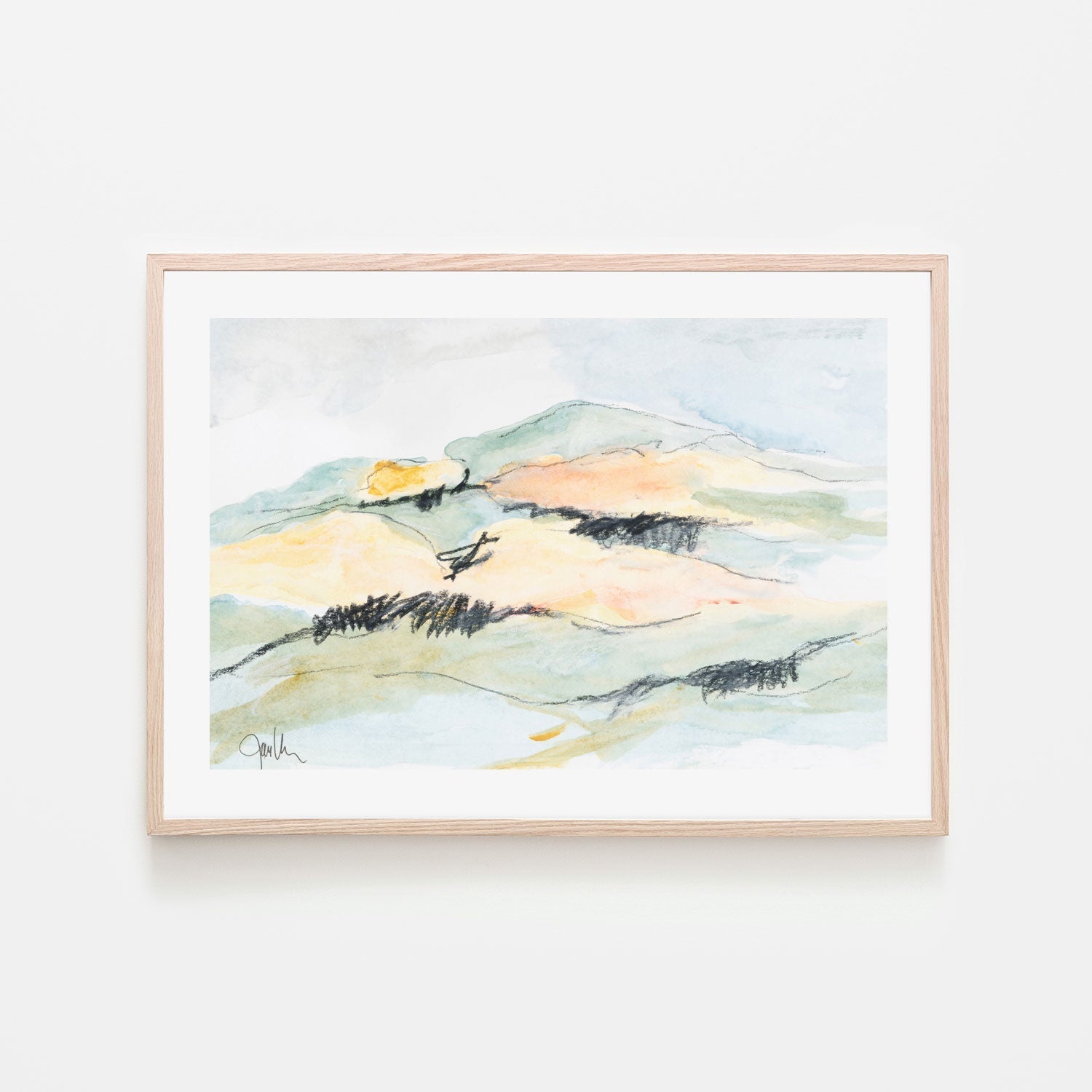 wall-art-print-canvas-poster-framed-Pastel Mountain, Style A , By Jan Weiss , By Jan Weiss-6