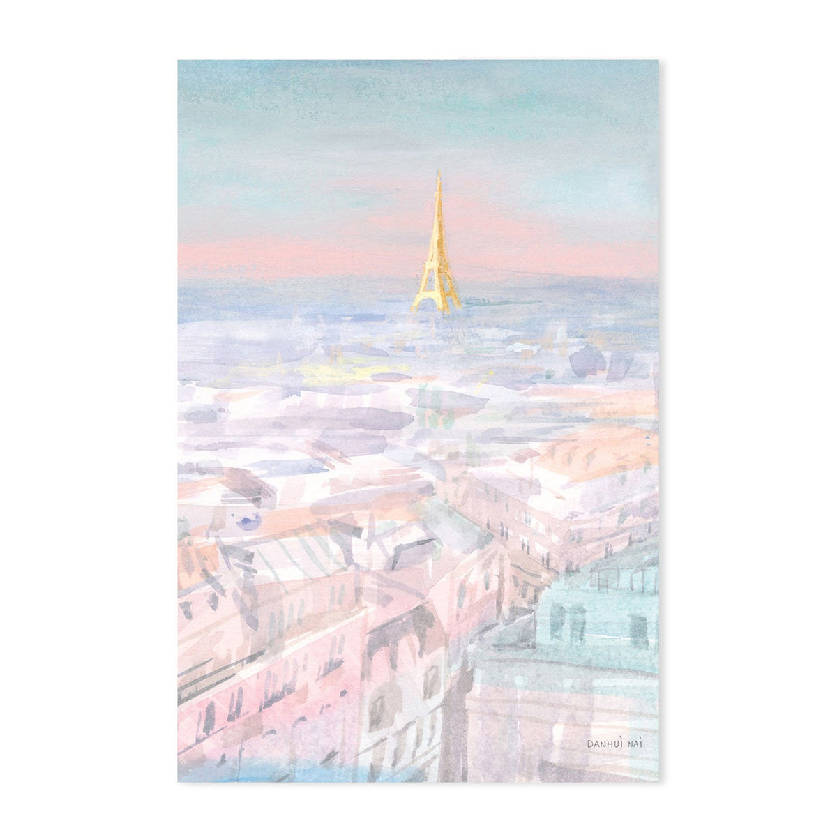 wall-art-print-canvas-poster-framed-Pastel Paris, Style A & D, Set of 2-by-Danhui Nai-Gioia Wall Art