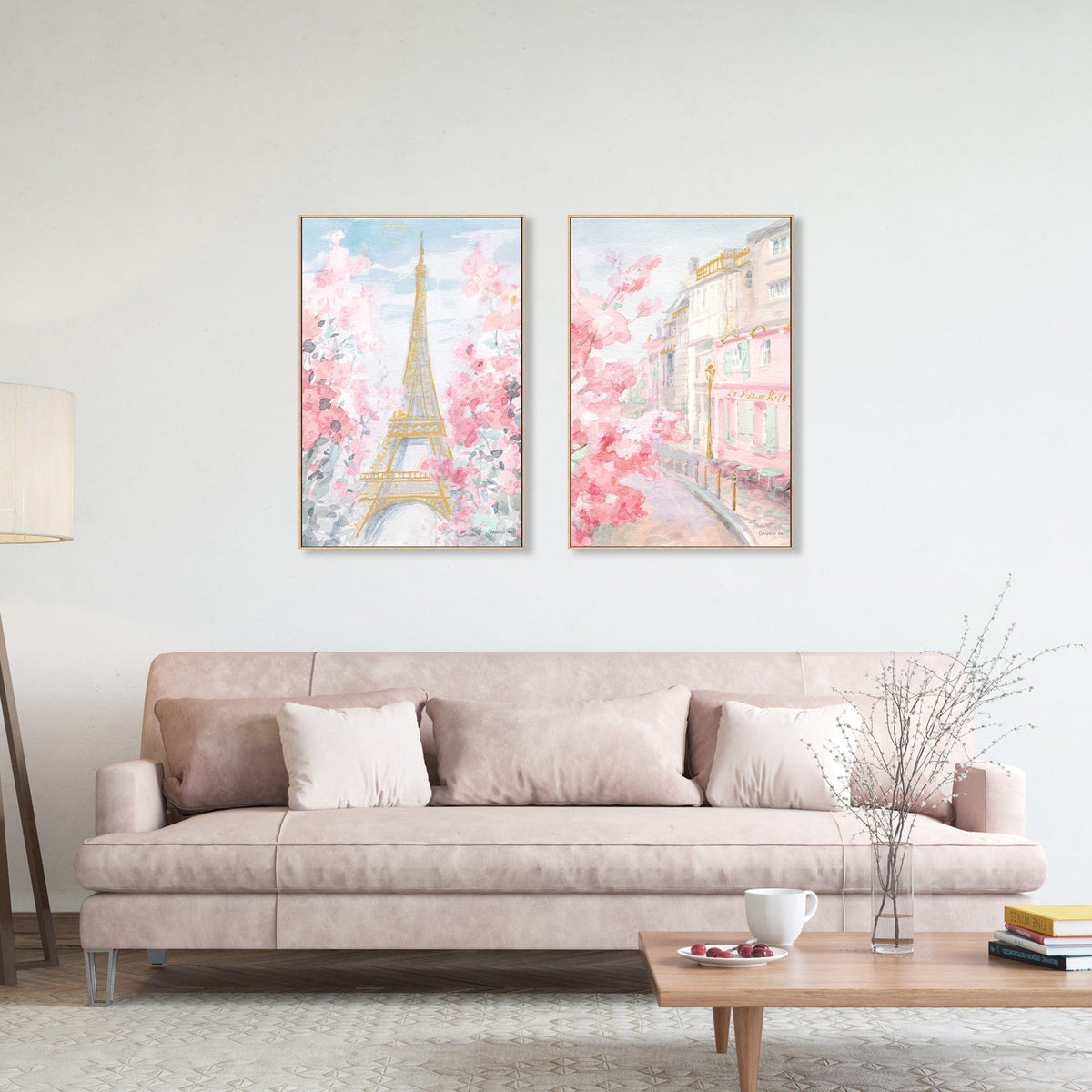 wall-art-print-canvas-poster-framed-Pastel-Paris, Style E & D, Set of 2-by-Danhui Nai-Gioia Wall Art