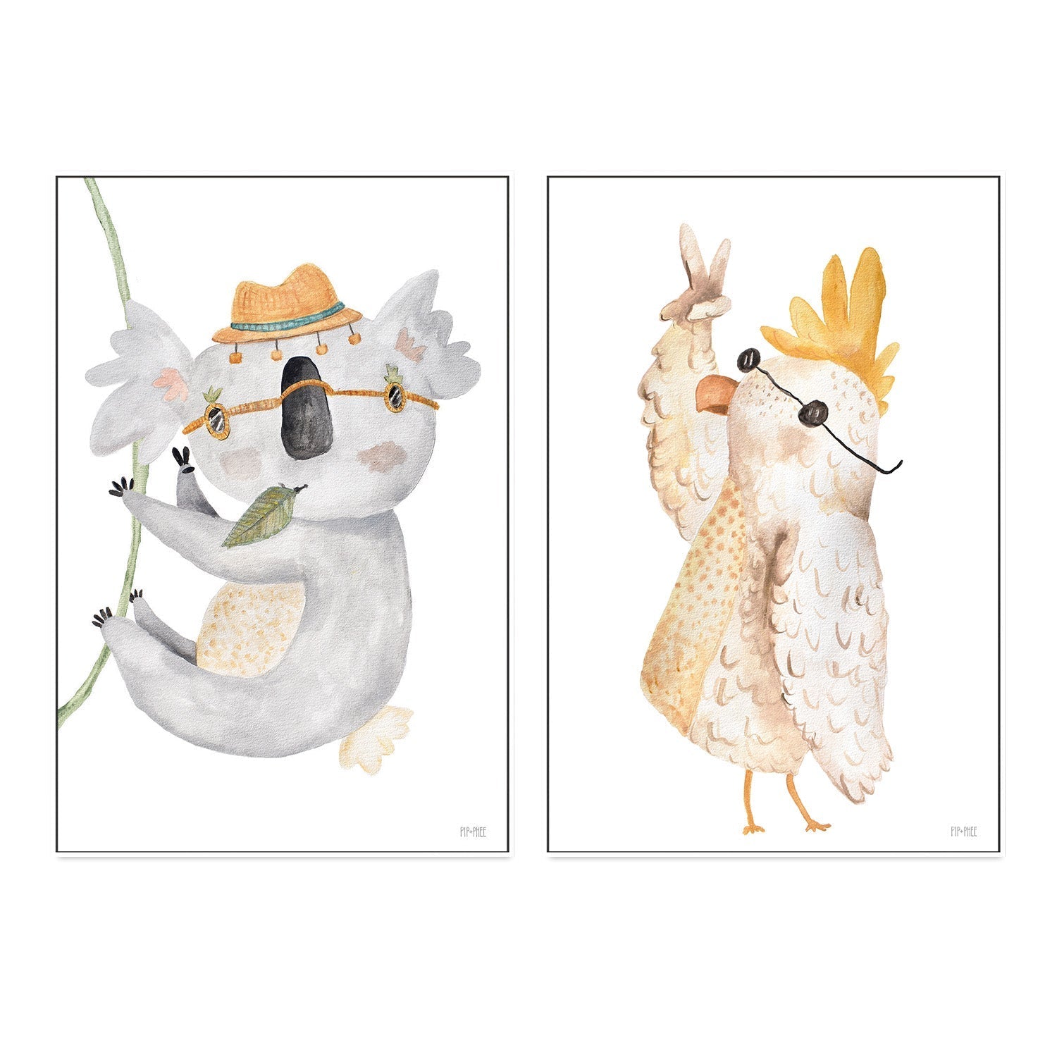 wall-art-print-canvas-poster-framed-Peace Dude Crew, Set of 2 , By Pip and Phee-5