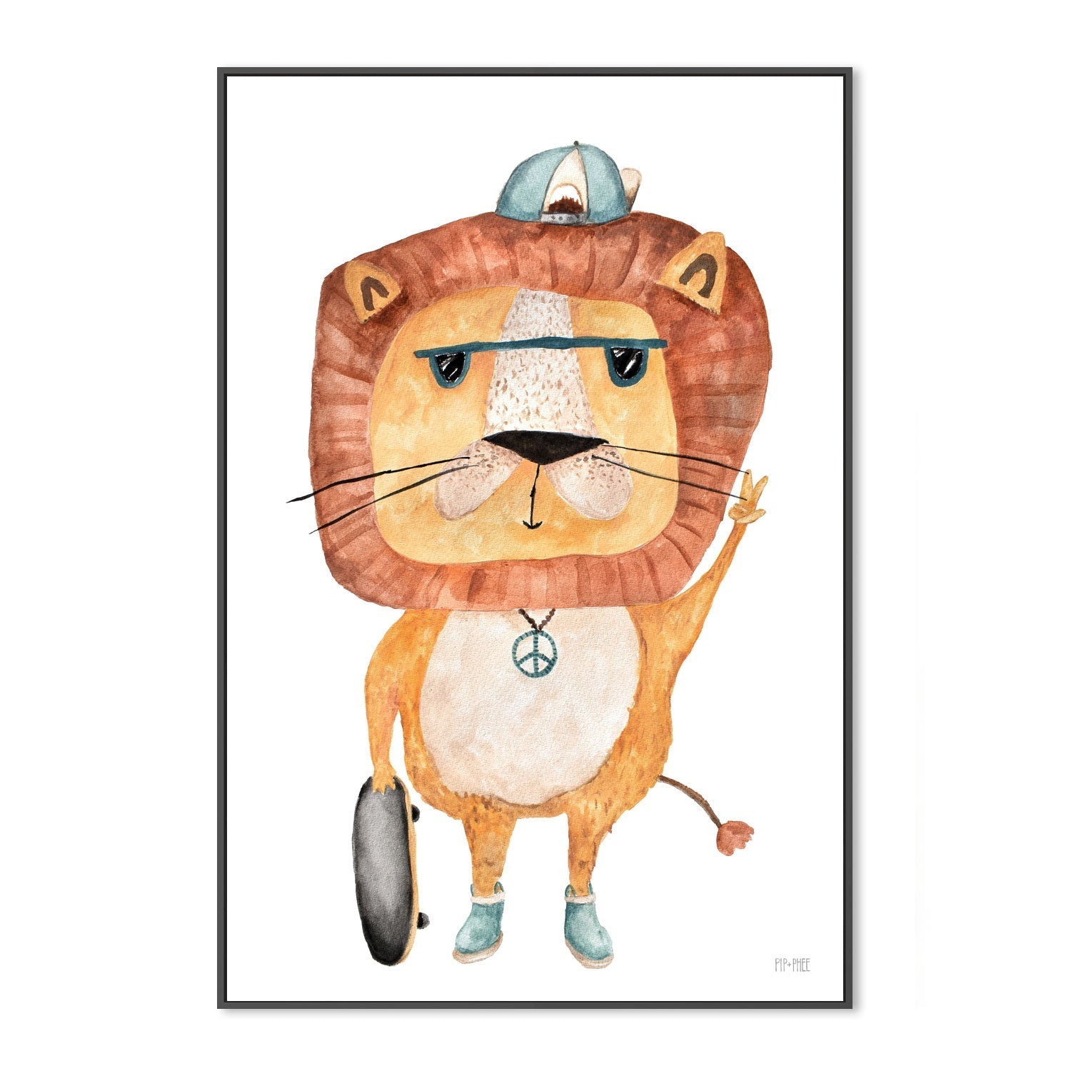 wall-art-print-canvas-poster-framed-Peace Dude Lion , By Pip and Phee-3