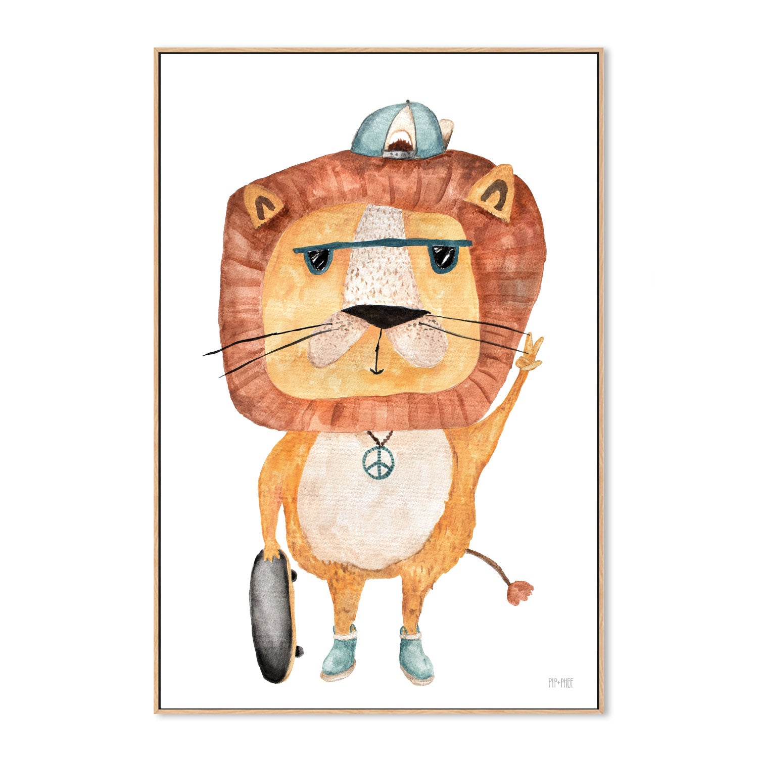 wall-art-print-canvas-poster-framed-Peace Dude Lion , By Pip and Phee-4