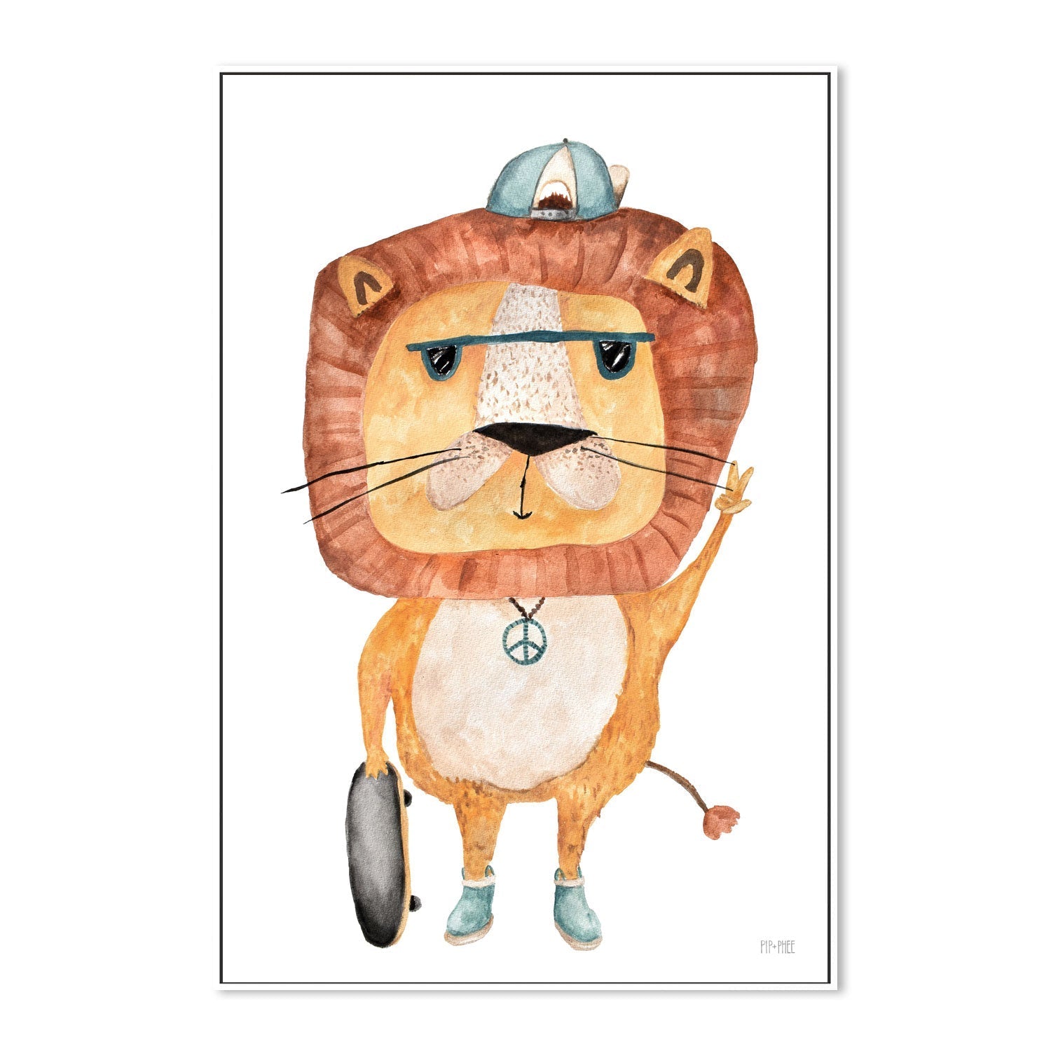 wall-art-print-canvas-poster-framed-Peace Dude Lion , By Pip and Phee-5