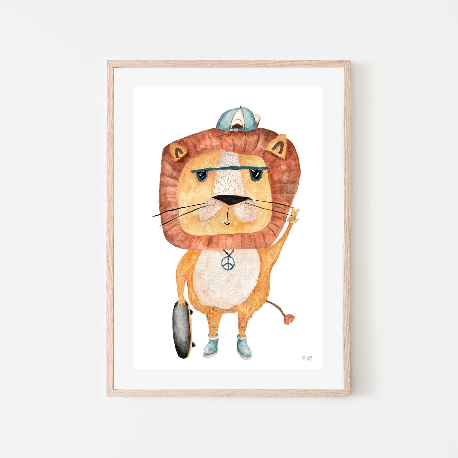 wall-art-print-canvas-poster-framed-Peace Dude Lion , By Pip and Phee-6