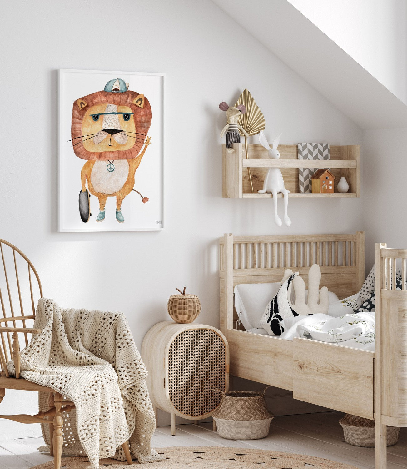 wall-art-print-canvas-poster-framed-Peace Dude Lion , By Pip and Phee-8