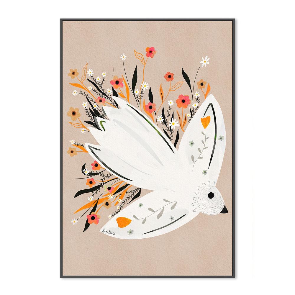 wall-art-print-canvas-poster-framed-Peaceful Floral Dove-3