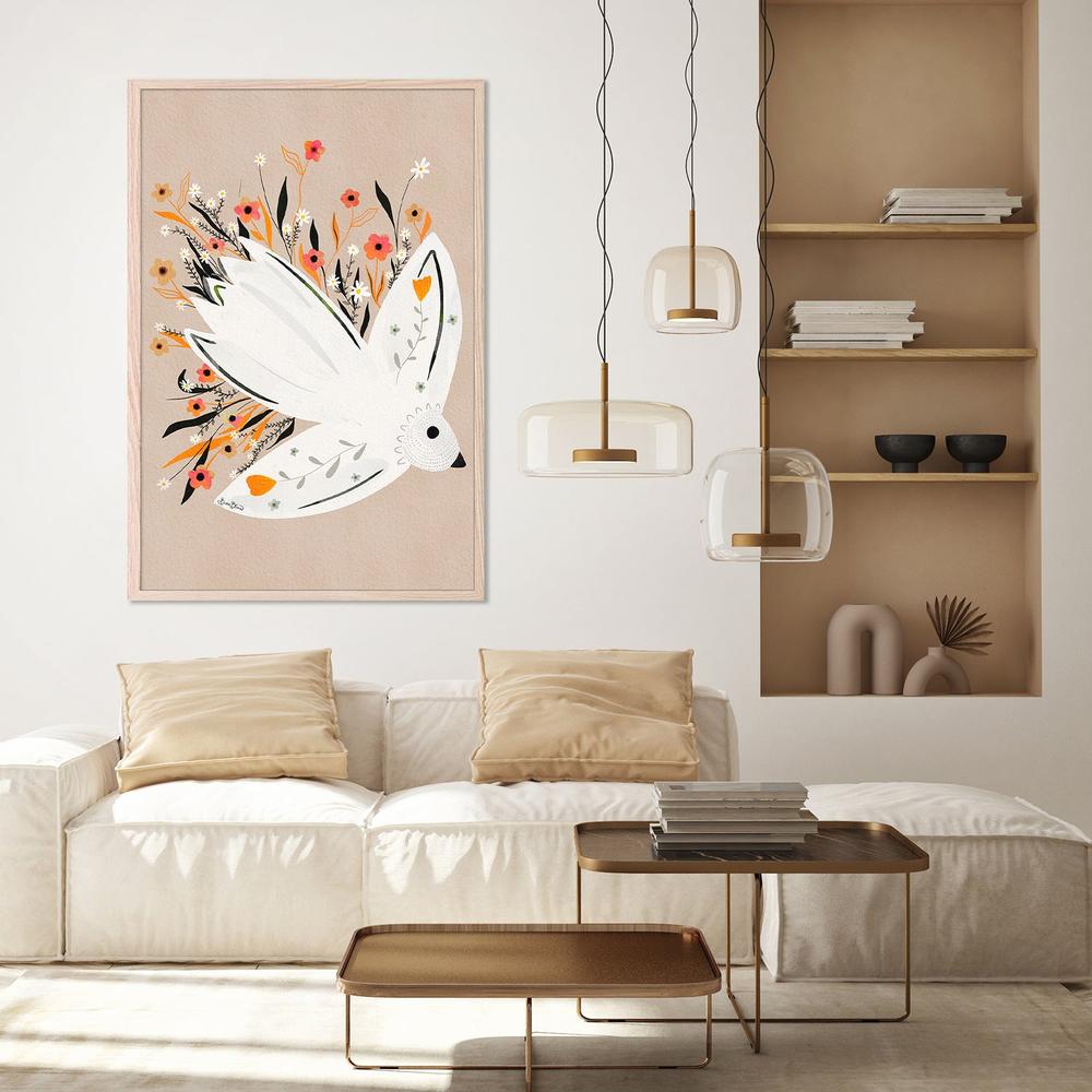 wall-art-print-canvas-poster-framed-Peaceful Floral Dove-8