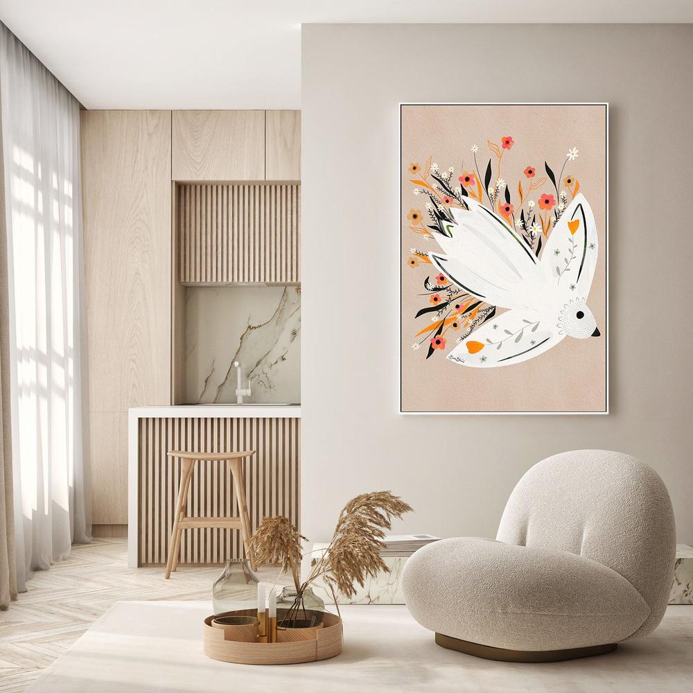 wall-art-print-canvas-poster-framed-Peaceful Floral Dove-9