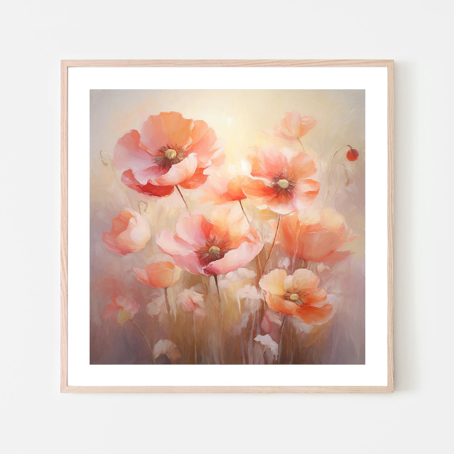 wall-art-print-canvas-poster-framed-Peach Fuzz Poppies , Style A, By Accent Art Studio , By Accent Art Studio-6