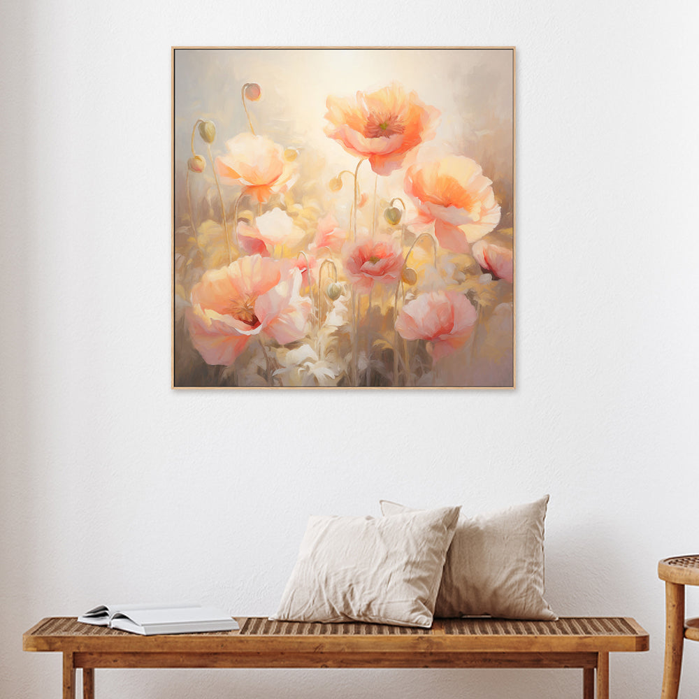 wall-art-print-canvas-poster-framed-Peach Fuzz Poppies , Style C, By Accent Art Studio , By Accent Art Studio-2