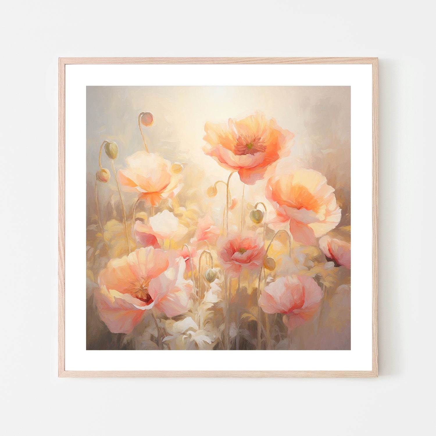 wall-art-print-canvas-poster-framed-Peach Fuzz Poppies , Style C, By Accent Art Studio , By Accent Art Studio-6