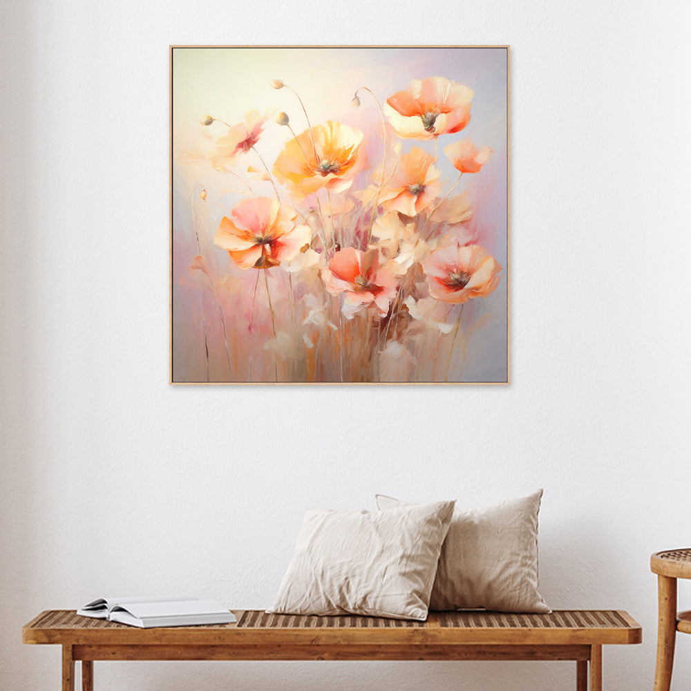 wall-art-print-canvas-poster-framed-Peach Fuzz Poppies , Style D, By Accent Art Studio , By Accent Art Studio-2