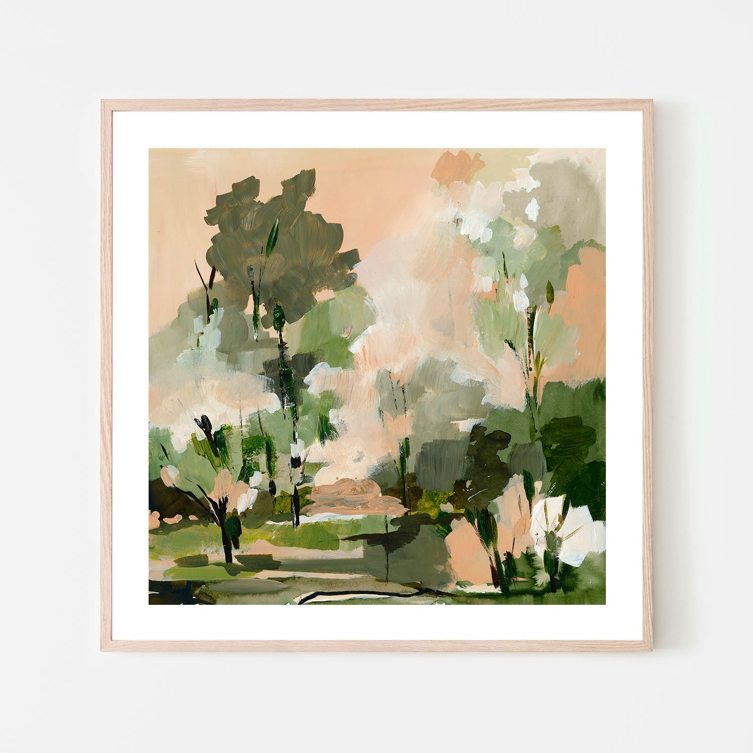 wall-art-print-canvas-poster-framed-Peach Green Forest , By Amelia Aveline-6
