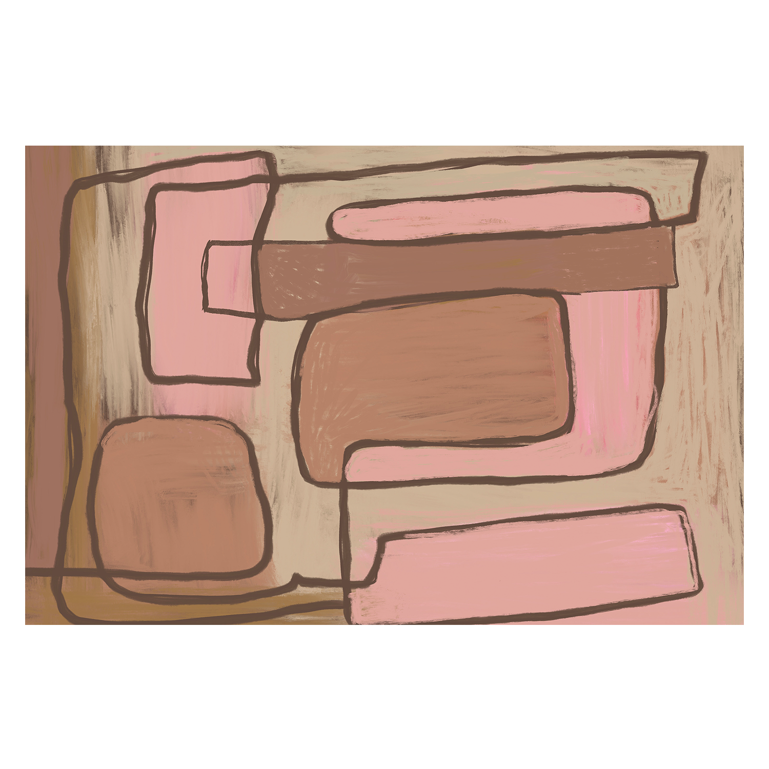 wall-art-print-canvas-poster-framed-Peach Mocha Abstract , By Sharyn Bursic-1