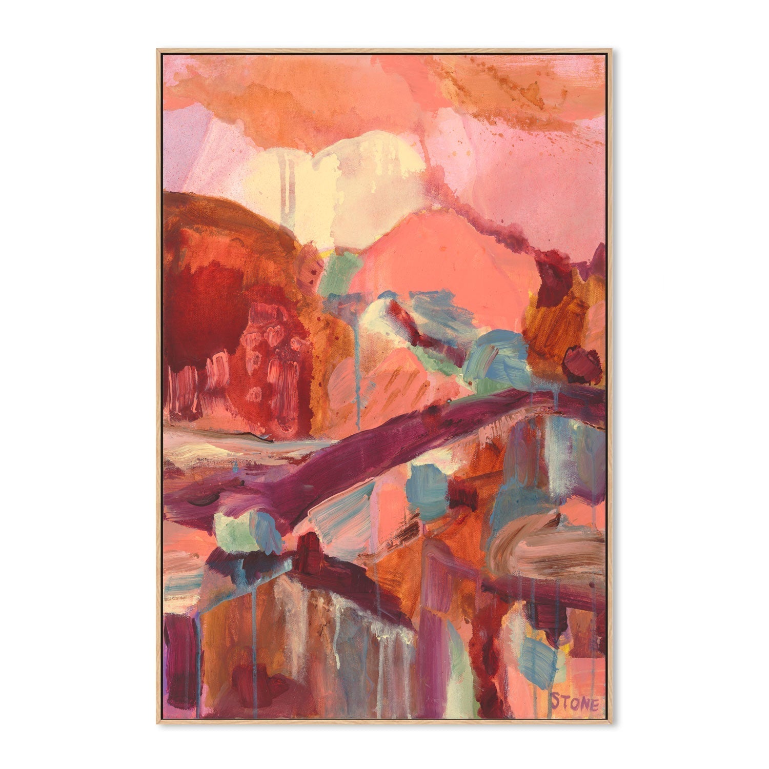 wall-art-print-canvas-poster-framed-Peach Plum Reverie , By Belinda Stone-GIOIA-WALL-ART