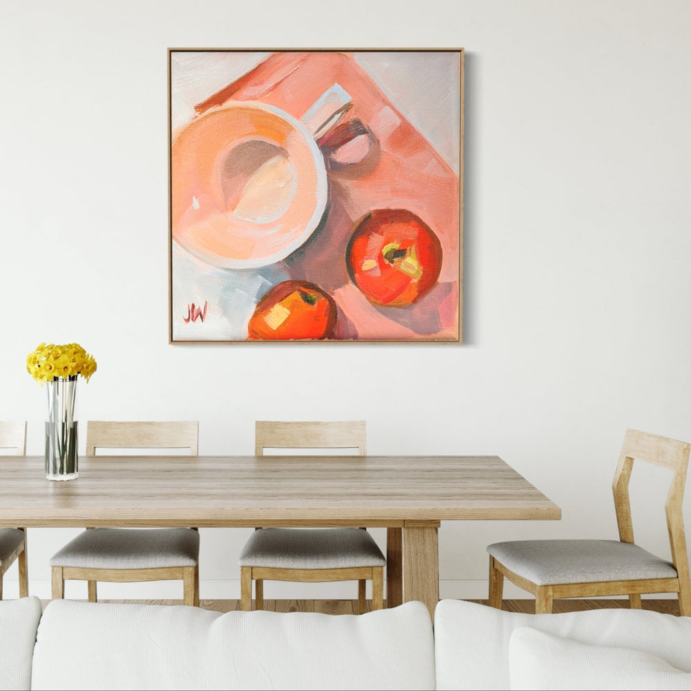 wall-art-print-canvas-poster-framed-Peach Tea Cup-by-Jenny Westenhofer Art-Gioia Wall Art